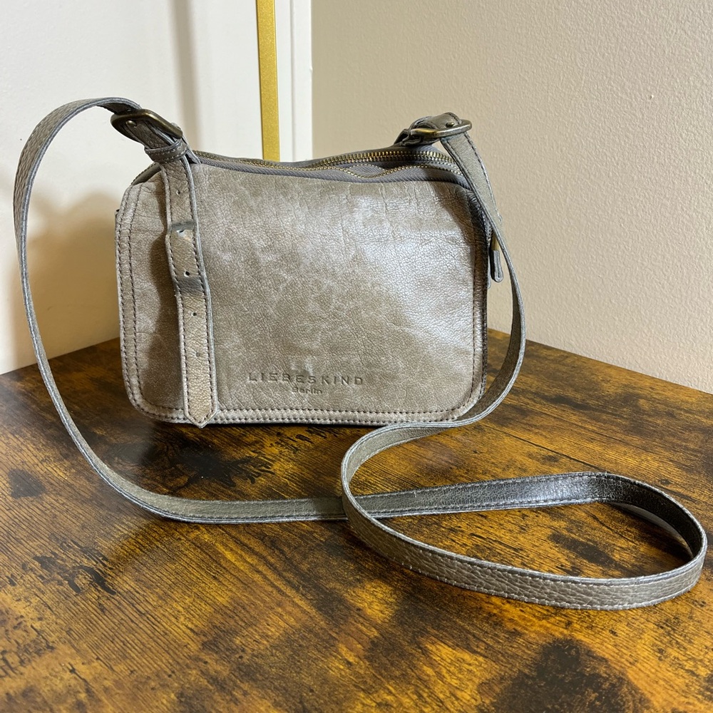 Liebeskind Gray Leather Compact Crossbody